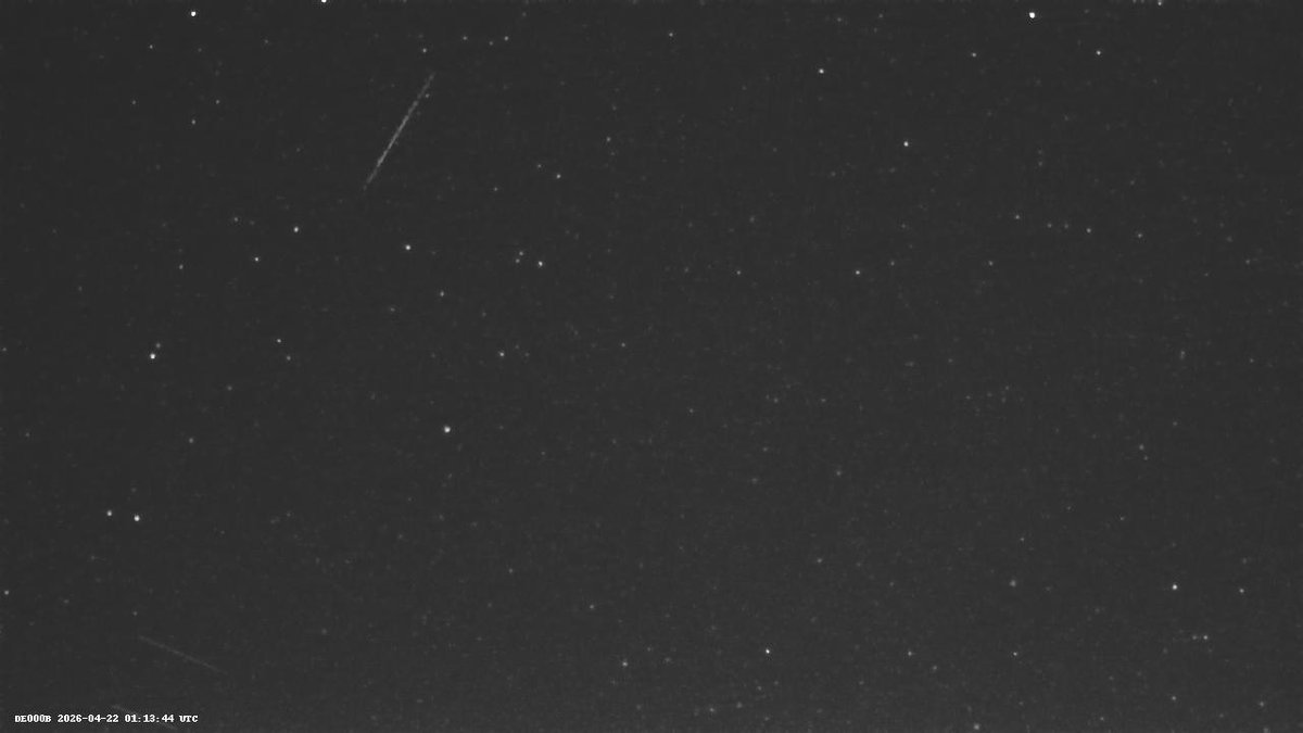CamMeteor's tweet photo. Meteor detection 22.04.2026 01:13 UTC Station: DE000B https://t.co/wgKe8E52eo