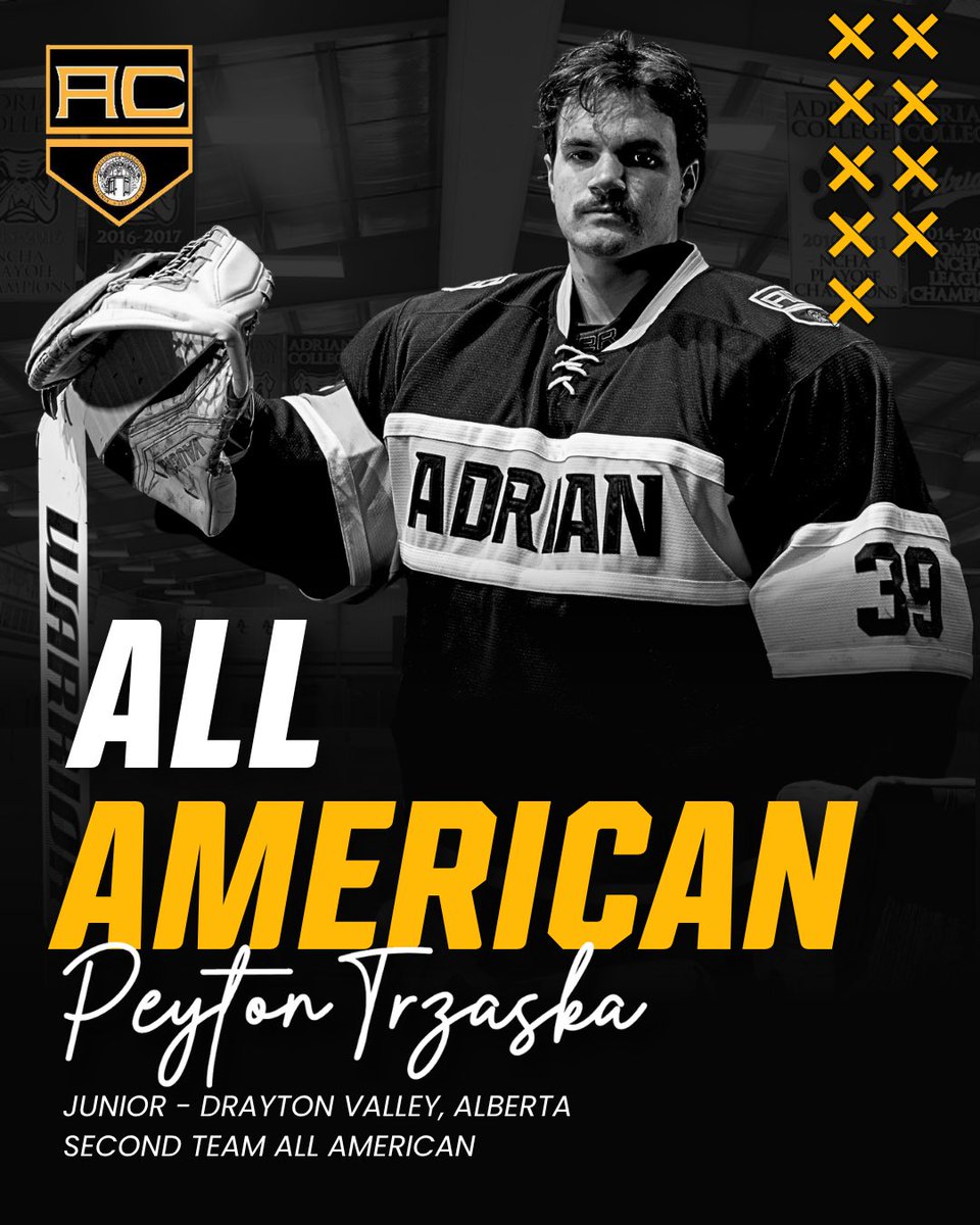 AdrianMD1Hockey's tweet photo. πΊπΈ ALL AMERICAN πΊπΈ
Congratulations to graduate student and captain Sebastian Smith and junior goaltender Peyton Trzaska on being named Second Team All American by the ACHA!
#CommittoExcellence #W2D #GoDawgs https://t.co/lAKkQ3EJFc