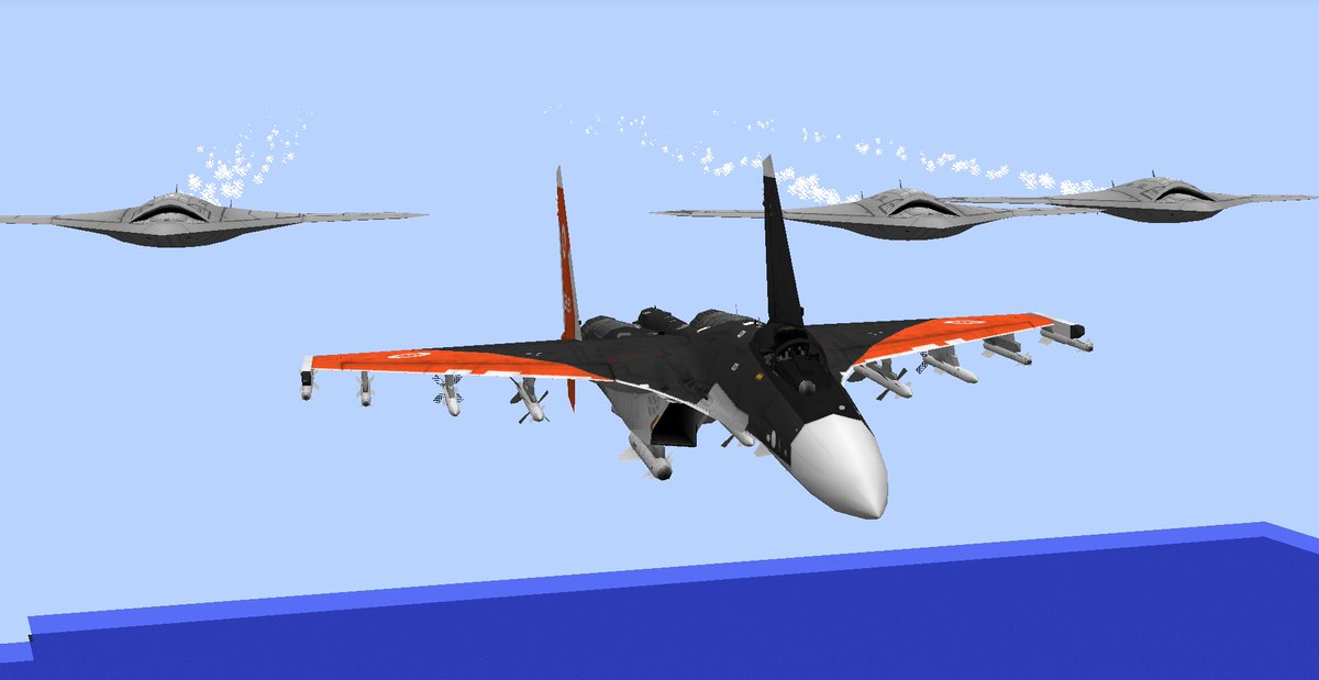 ATOM14A1's tweet photo. There's a new mod that works in conjunction with mcheli 1.12.2 [Murachiki version 1.1.4] that increases the drones' range, it's now unlimited! And best of all, you can make them follow you in formation, it looks amazing!. #MCHeli #MCヘリ https://t.co/BRbzOKK9i8