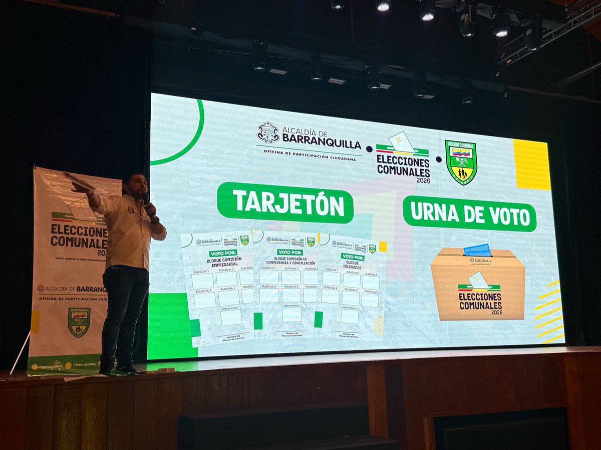 ParticipaBaq's tweet photo. B/quilla vivirá unas Elecciones Comunales 2026 a otro nivel: transparentes, organizadas y en paz🙌

Desde la @alcaldiabquilla, a través de la dependencia, se garantizarán insumos, logística, kits electorales y espacios.

+ de 50 mil ciudadanos decidirán el futuro de sus barrios🗳️ https://t.co/6wxRymjZOt