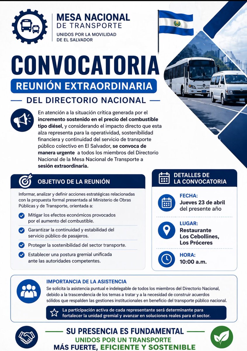 Mesa Nacional De Transporte tweet media