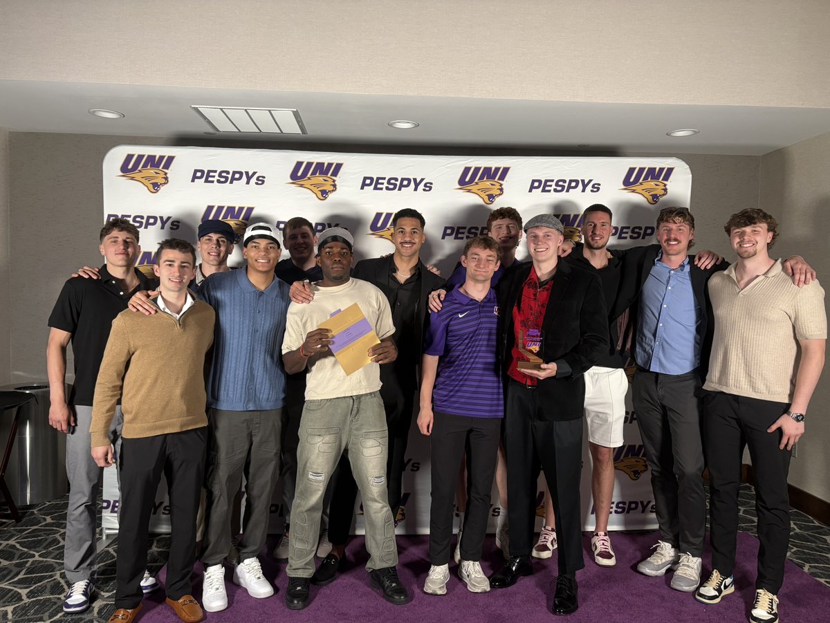 UNIAthletics's tweet photo. And the PESPY for Moment of the Year goes to...

🏆 @UNImbb's Arch Madness championship run

#EverLoyal | #LegacyEra | #PESPYS2026 https://t.co/bc5ldOEnA9