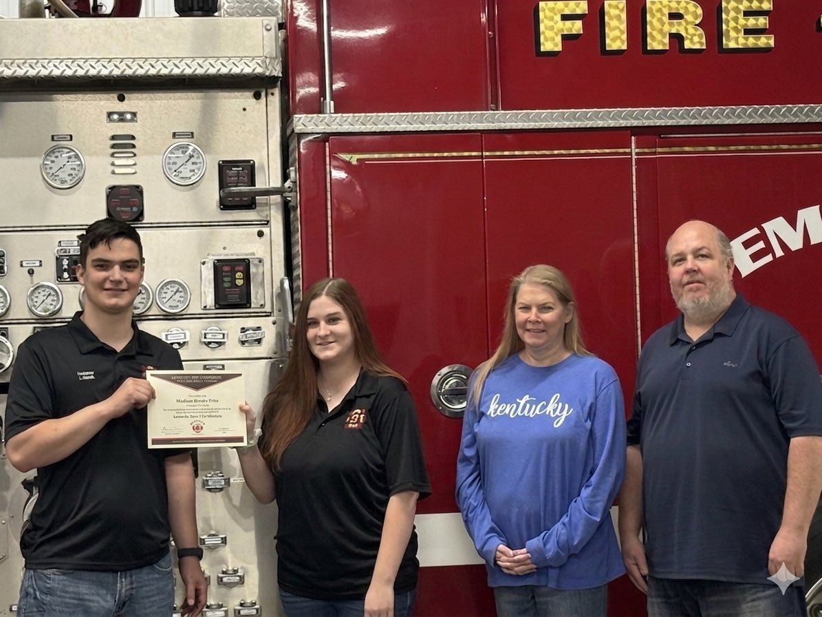 FirePembroke's tweet photo. We would like to extend our congratulations to Firefighter Madison Price on the successful completion of her Kentucky Basic One certification. #pembrokefire https://t.co/myxMPO6gaX