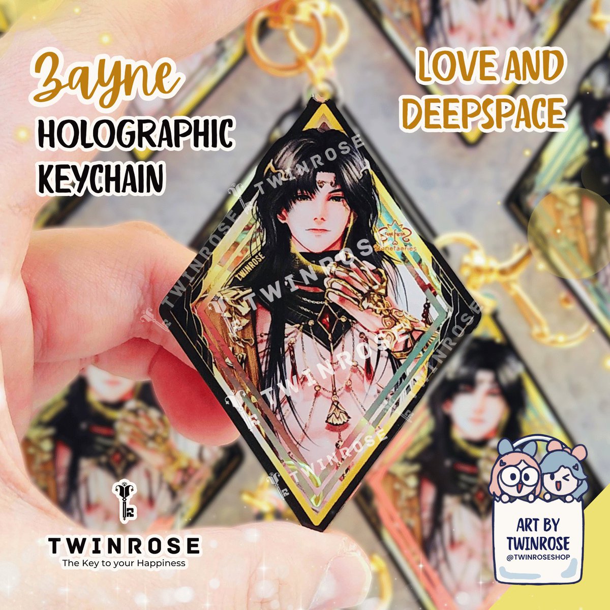 TwinroseShop's tweet photo. Love and Deepspace Holographic Keychains are now available online! ✨👑!
Drawn by yours truly, Twinrose ^^ 🩷🩵
(Caleb coming soon)

🛒 Check thread below to order! ⬇️

📦 We do local and international shipping! 🌍

#LoveandDeepsace #loveanddeepspacexavier #zayne #sylus #rafayel https://t.co/pXmiOp8mNt