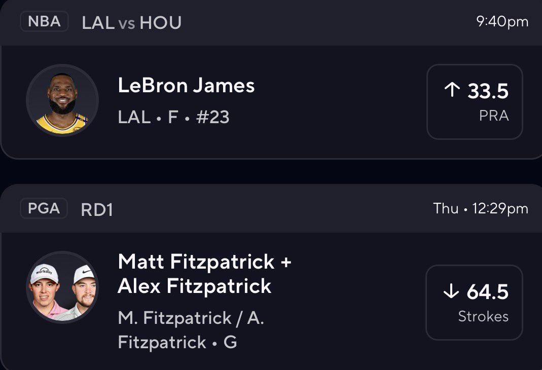 betting_golfer's tweet image. Here’s what I’m running for the Bron 🌮
Let’s ride 🏄‍♂️🏀⛳️ #prizepicks #prizepicksgolf #Pga #Nba #Gamblingx