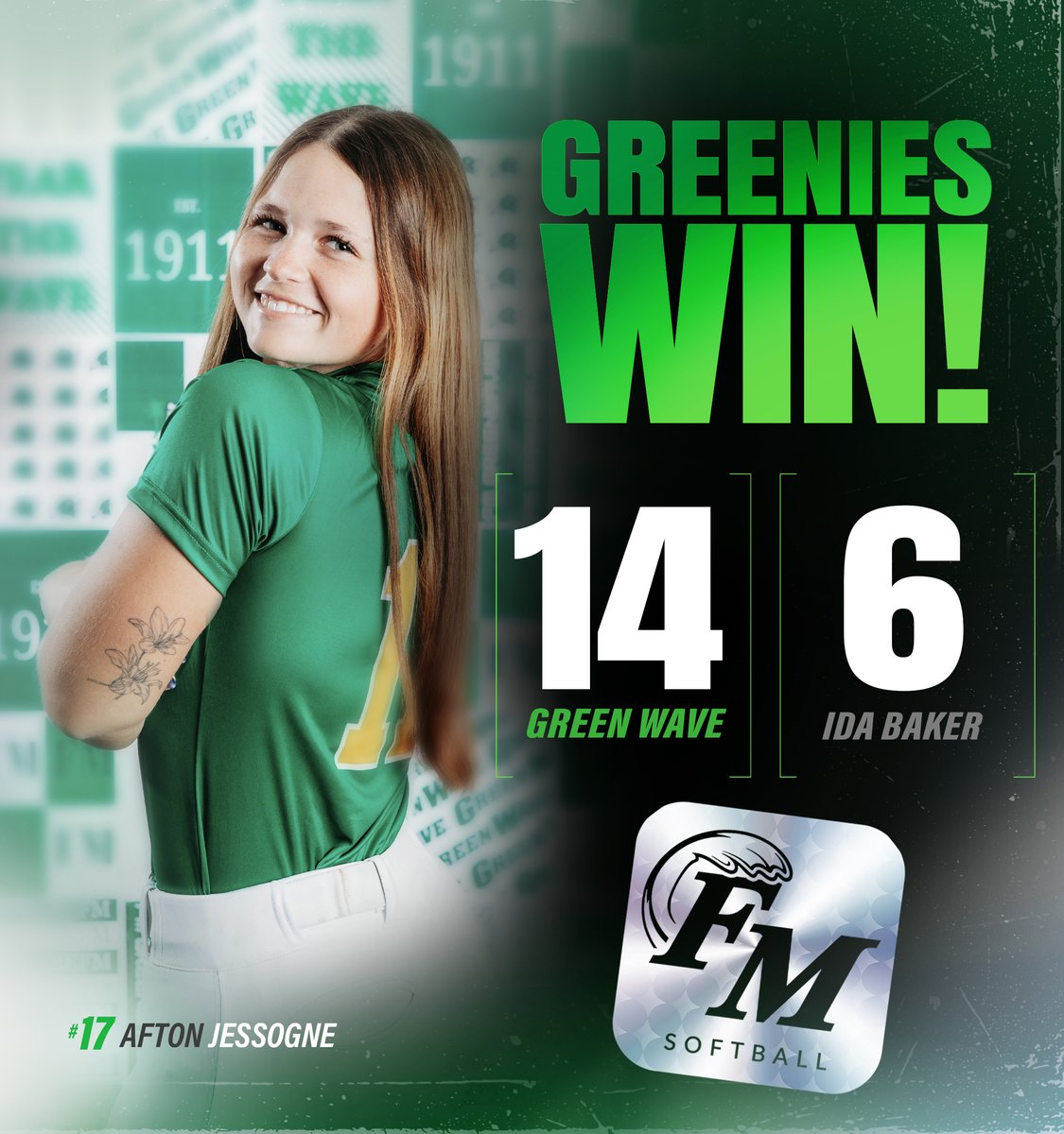 FMHS_Softball's tweet image. Greenies Win 14-6 over Ida Baker on Senior Night! @FMHSAthletics @FMHS_Boosters #greenwave #classof2026 💚💚💚