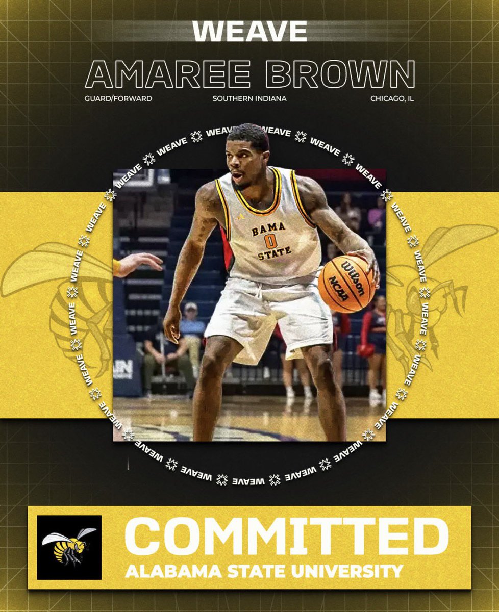 WEAVE's tweet photo. Together with Amaree Brown we are excited to announce his commitment to Alabama State University. #WEAVE 🧶 https://t.co/ZbXcEuAbnZ