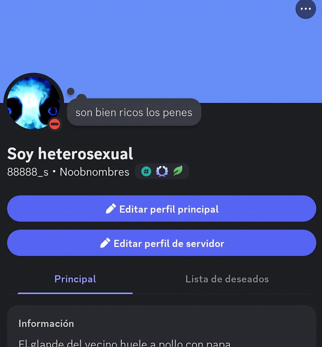 Aqui esta mi cuenta de discord por si alguien quiere ser mi amigovoid
