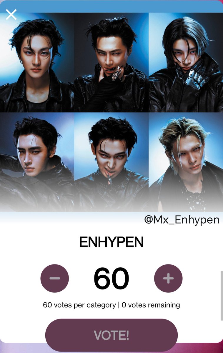 Mx_Enhypen's tweet photo. [RECORDATORIO] 📢 #ENHYPEN

No olviden votar por ENHYPEN en los American Music Awards (AMAs) 2026 ❤️

⚠️Los votos hoy son dobles ⚠️

🗳️ Pueden votar en:
🟡 Instagram usando el #malekpopenhypen (cuenta pública, 60 comentarios por cuenta)
🖇️ https://t.co/lo4E4ssWNN

🔵 Página web (60 votos por cuenta)
🖇️ https://t.co/g5Pva1Q6xQ

Sigamos votando por ENHYPEN para ganar este premio 🔥

@ENHYPEN_members
© 🌟🐧 ENHYPEN México 🇲🇽