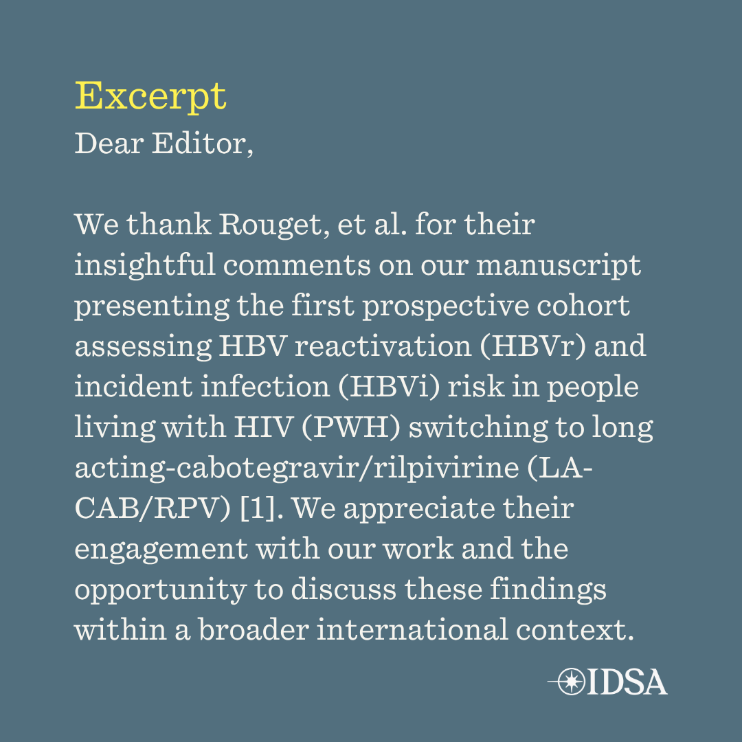 CIDJournal's tweet photo. Optimizing HBV Prevention When Switching to Long-Acting Cabotegravir/Rilpivirine

✅ Just Accepted
✍️ @BcnVih
🔗 https://t.co/X069igzve3 https://t.co/LEvGCu6MK7