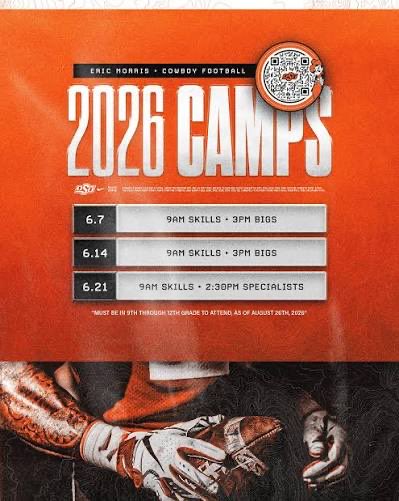 MaddenPohl's tweet photo. Thank you to Oklahoma State for the camp invite! I can’t wait to be at your camp on June 7!
@WesDr8ke @CowboyFB https://t.co/k3jUXmVSxU