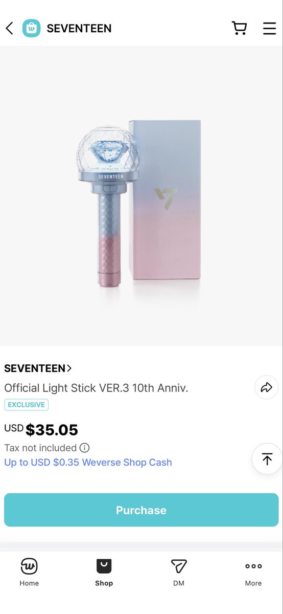 MusicallyDazed's tweet photo. RUN don’t walk, I randomly checked Weverse shop and found the SVT Ver. 3 10th Anniversary light stick IN STOCK and bought it! It is so beautiful 😭 I hope to use it at a concert one day… shipping was expensive to NZ but cheaper than buying from local Kpop shops! #caratlife https://t.co/iEwL79F7gm