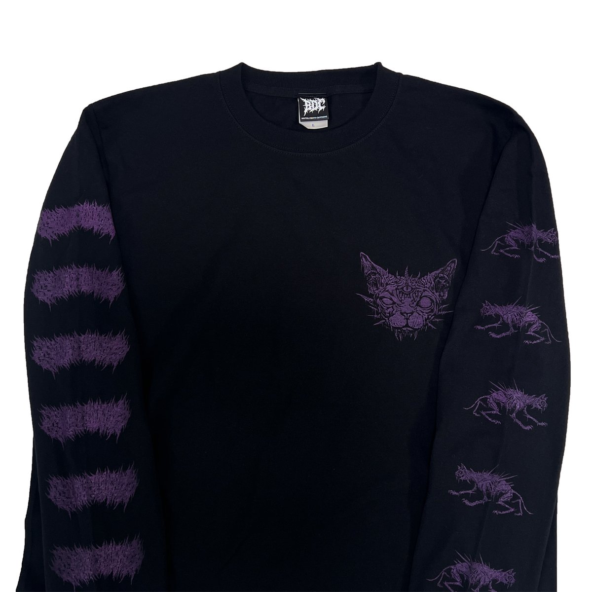 パープルプリントタイプも登場してます！
バックデザインあり🔥

THE MONARCH OF ANHOLY CAT Long Sleeve Purple / 邪悪なる猫の君主😈🐈‍⬛
ロングスリーブオススメデス