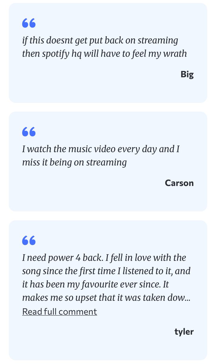 Ngl can’t blame the fans for petitioning to add Power 4 to Spotify we need that asap 😭