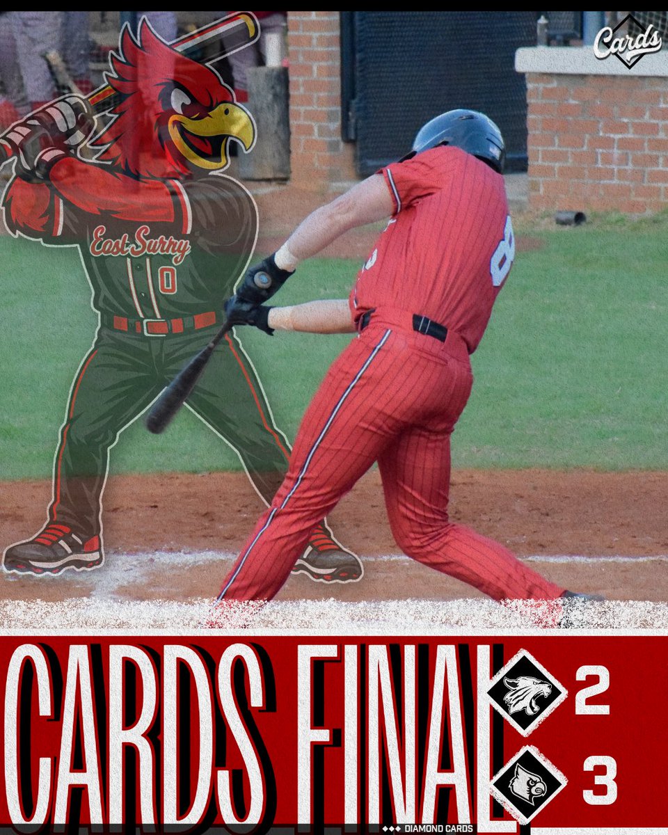 ES_Athletics's tweet photo. Walk it off! Diamond Cards close senior night with Senior Porter Gibson getting a base hit to score Senior Carter Motsinger to seal the 3-2 win over West Stokes! #GoCards https://t.co/blQuDL8WHP