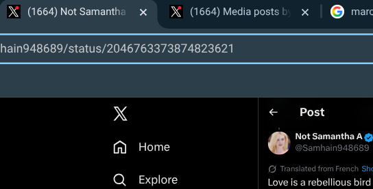 Not Samantha A tweet media
