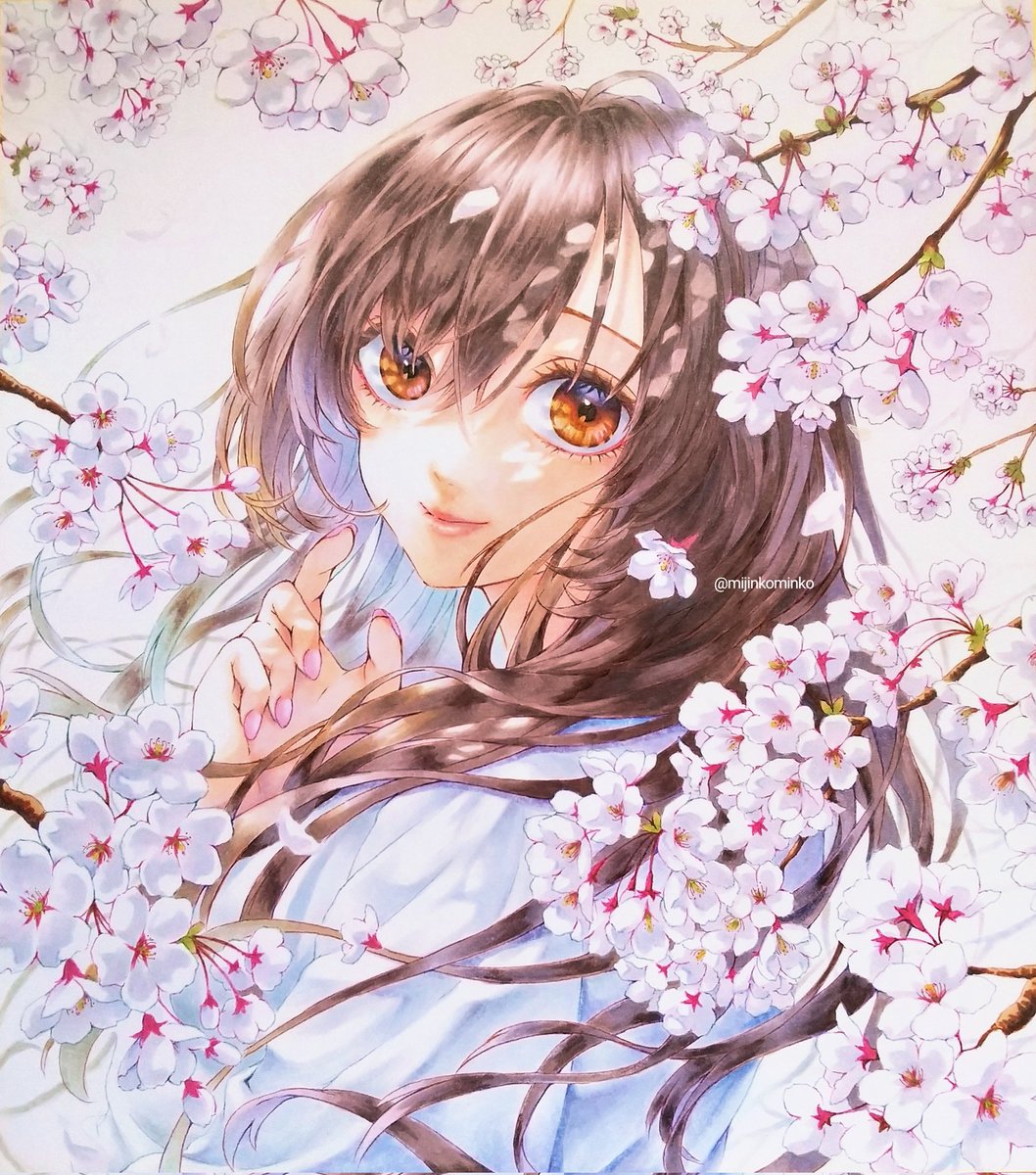 もう緑が多い時期になってしまいましたが、満開の桜🌸完成しました
#コピック
#アナログ画