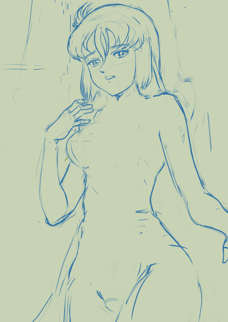 以前に描いたダンバインのシーラ様
思い入れのあるキャラということもあって、「描いても描いてもイメージと違う!」と、調整合わせて5、6回くらい描き直したんですが、そのときの没データが少し残っていたので⋯
 #おっぱいのでかい絵を描くのでフォローしてください 