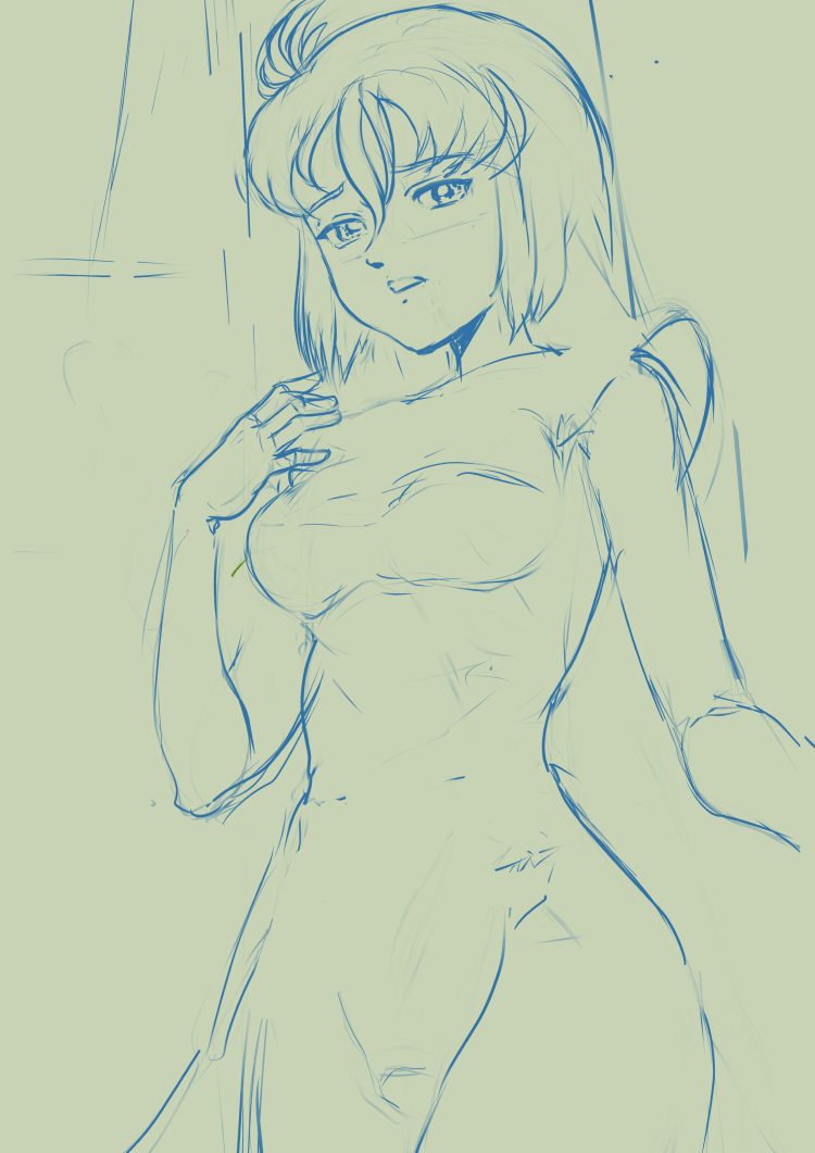 以前に描いたダンバインのシーラ様
思い入れのあるキャラということもあって、「描いても描いてもイメージと違う!」と、調整合わせて5、6回くらい描き直したんですが、そのときの没データが少し残っていたので⋯
 #おっぱいのでかい絵を描くのでフォローしてください 