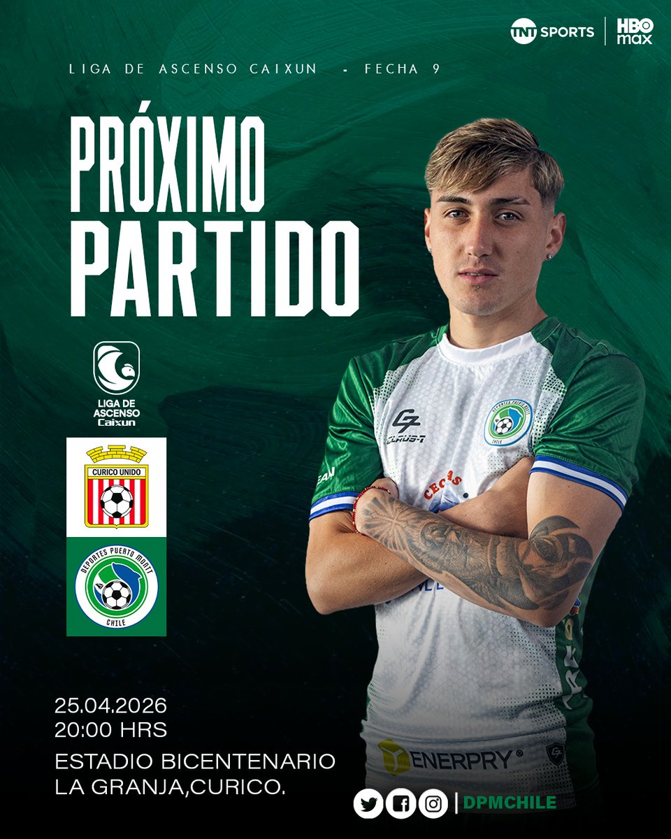 DPMChile's tweet photo. 💚🤍 Nueva travesía fuera de casa.

Luego de volver a festejar en Chinquihue y seguir firmes en la parte alta de la tabla, Deportes Puerto Montt se prepara para un nuevo desafío como visitante en la Liga de Ascenso Caixun.

El Velero zarpa rumbo a la Región del Maule para enfrentar a Curicó Unido. El equipo de la Vendimia buscará impedir que el viento siga soplando a favor de Puerto Montt, pero esta tripulación sabe de travesías, de convicción y de no bajar nunca sus velas, incluso lejos de casa. ⛵

#TodosSomosPuertoMontt