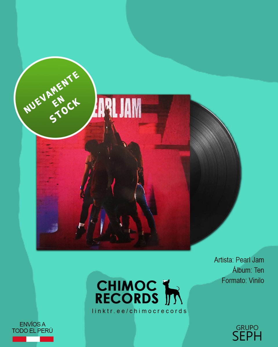 ¡Nuevamente disponible en stock! 🤘
Pearl Jam - Ten
Vinilo nuevo y sellado
➡️ Precio: S/ 135

#PearlJam #Ten #EddieVedder #90s #Grunge
