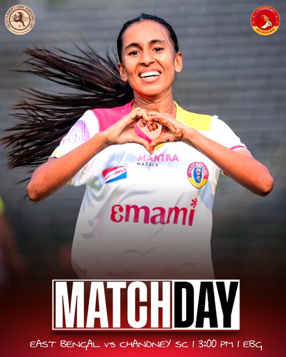 torch__bearers's tweet photo. The final hurdle of the group stage is here.
EBFC take on CSC today at home. With the momentum on our side, we aim for nothing less than 3 points to wrap up this phase!
๐ | Kanyashree Cup
๐ | Chandney SC
๐ | 3:00 PM
๐๏ธ | East Bengal Ground
#JoyEastBengal #TorchBearers #CWFL https://t.co/Ccg1VSCDS6