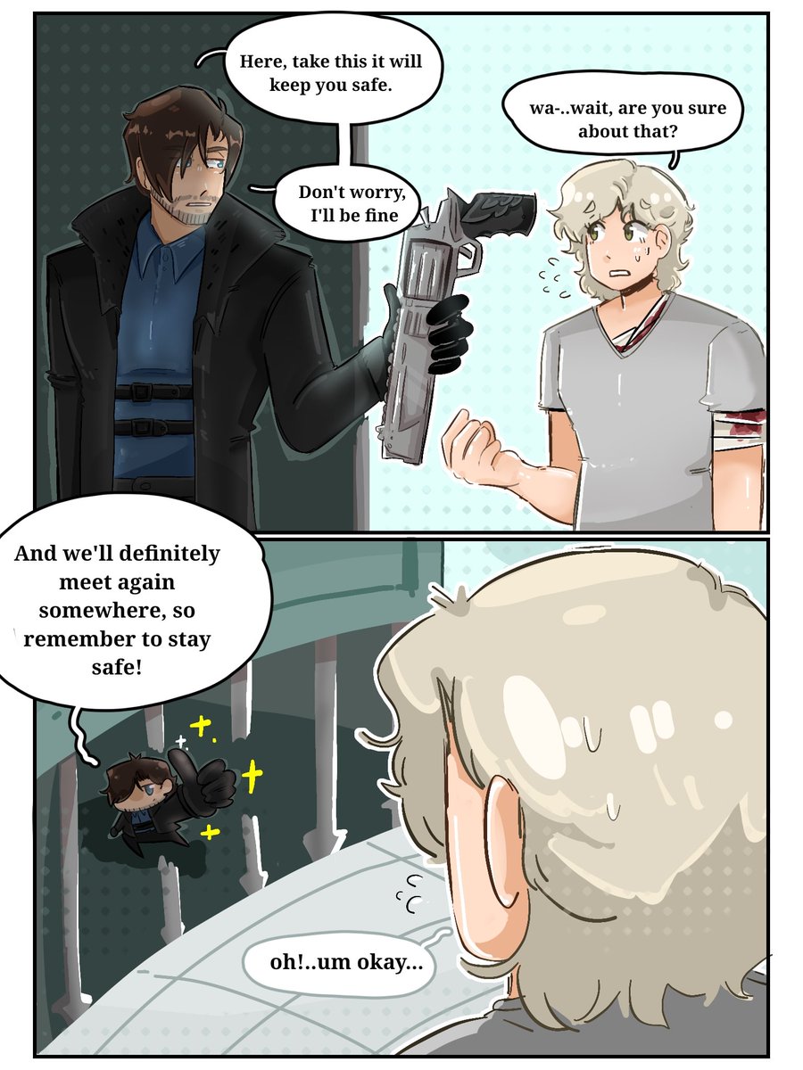 rua24_ngu's tweet photo. (Actually, I want to re-upload my old comics through this account) 😭💦
#ResidenEvil #REBHFun #LeonScottKennedy #ChrisRedfield #EthanWinters #GraceAshcroft https://t.co/uyrt1AXS5J