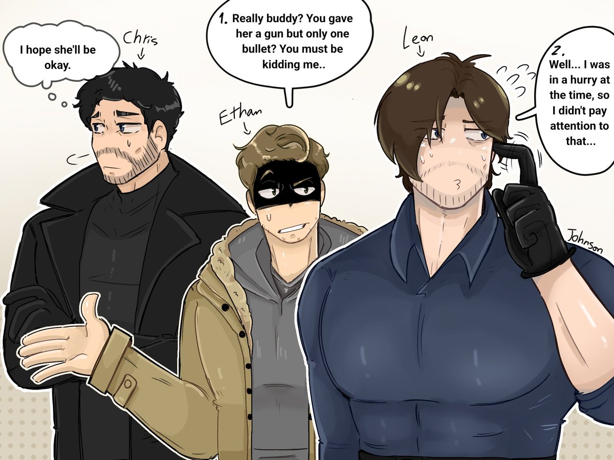 rua24_ngu's tweet photo. (Actually, I want to re-upload my old comics through this account) 😭💦
#ResidenEvil #REBHFun #LeonScottKennedy #ChrisRedfield #EthanWinters #GraceAshcroft https://t.co/uyrt1AXS5J