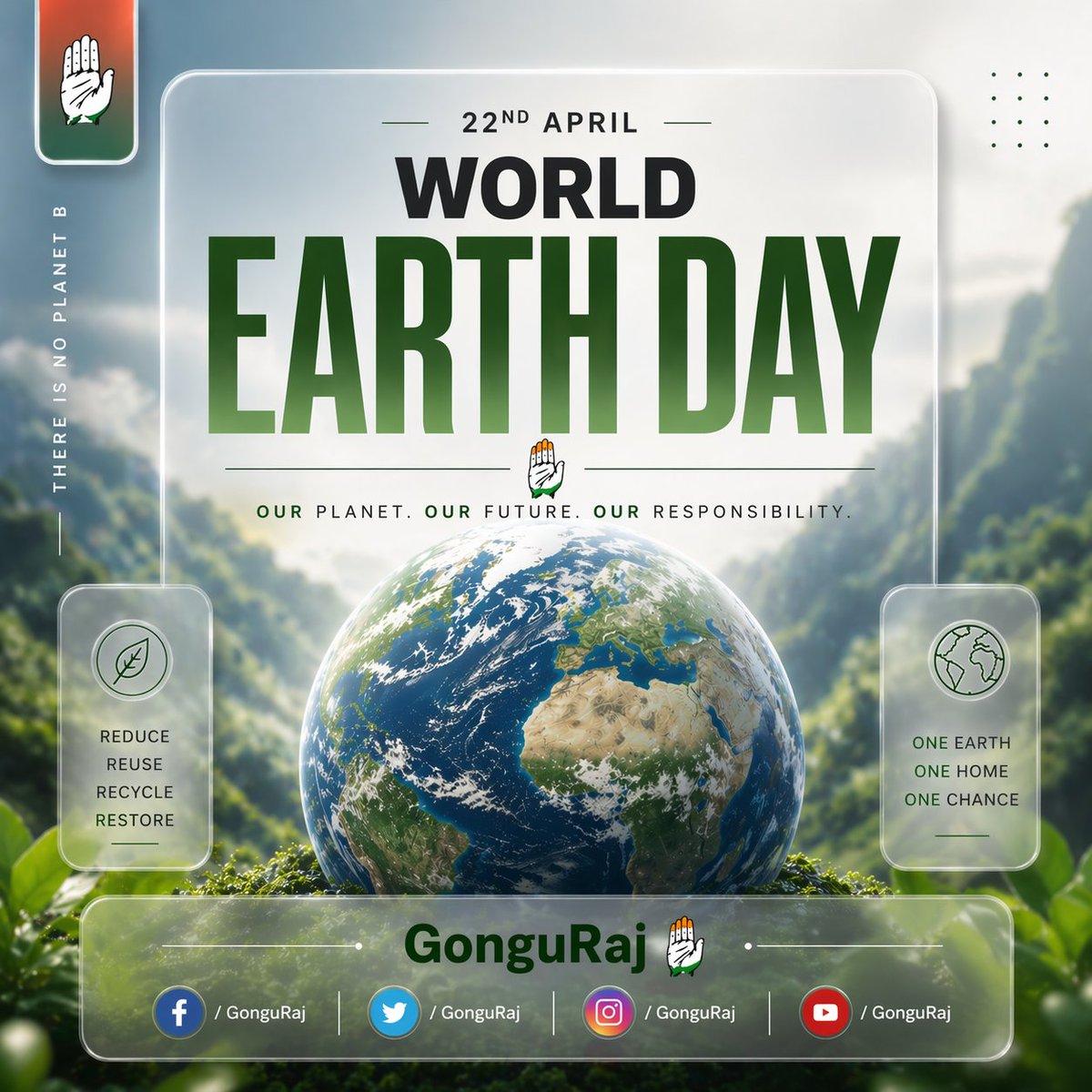 GonguRaj's tweet image. 🌍 Our Planet. Our Future. Our Responsibility.

On this #EarthDay, let’s move beyond words and take real action — protect nature, reduce waste, and build a sustainable tomorrow for generations to come.

Every small step matters. Every action counts.🌱

#WorldEarthDay #SaveEarth