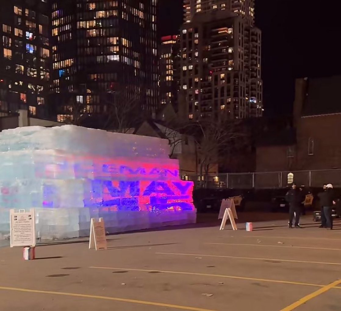 ICEMAN MAY 15 is projected on the ice blocks 🚨🧊🔥