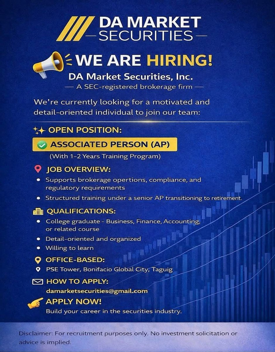 DAMarket_Sec's tweet image. #hiringnow
#associatedperson
#accountant
#damarket