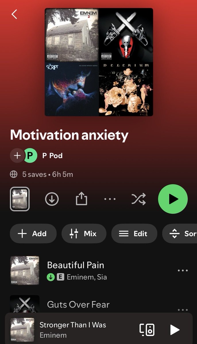 SheEvolvedHQ's tweet image. Didn’t realise people could even see this playlist 💚 but it spoke to 5 other people, so I kept it as is
#motivation #anxiety