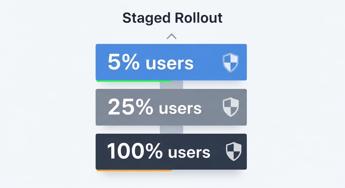 WhiteInternetIT's tweet image. Feature flags help you ship faster without crossing your fingers. Release to a small group first, test safely in production, then roll out wider with confidence. Less risk, fewer nasty surprises. #DevOps #CTOTips #Startup
