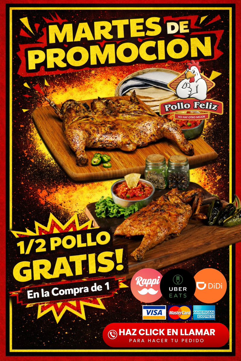#MARTES 2 Pollos x $319 ó 1/2Pollo GRATIS! ☎️5 de diciembre Tel:2225159 ☎️Aeropuerto:2211906 ☎️Aramara:2097533 ☎️Pitillal:2240474 ☎️Bobadilla:2994541 ☎️Coapinole:2991169 ☎️Infonavit:2259759 ☎️Ixtapa:2810400☎️San José:2952333 ☎️:San Vicente:3222231833 #PuertoVallarta #pv #vallarta
