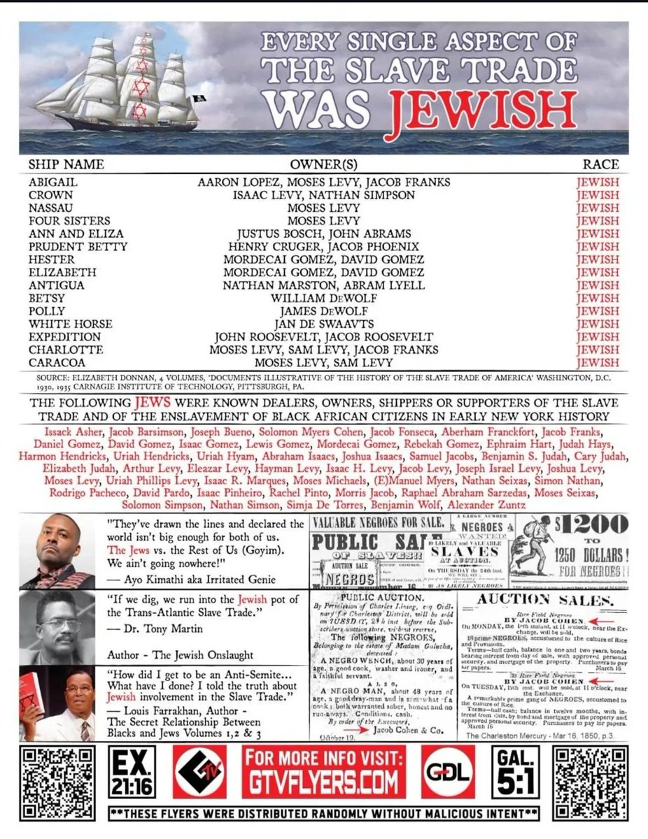 CaptainPlanet2k's tweet photo. @HorrorGorl @tariqnasheed we'll never talk nor Imform #FBA about this and he will never do it .. because his wife mother is J£wish ✡️>> 80% of the slave traders were J£WISH #EndofOrder https://t.co/d1zXB3Y96Y