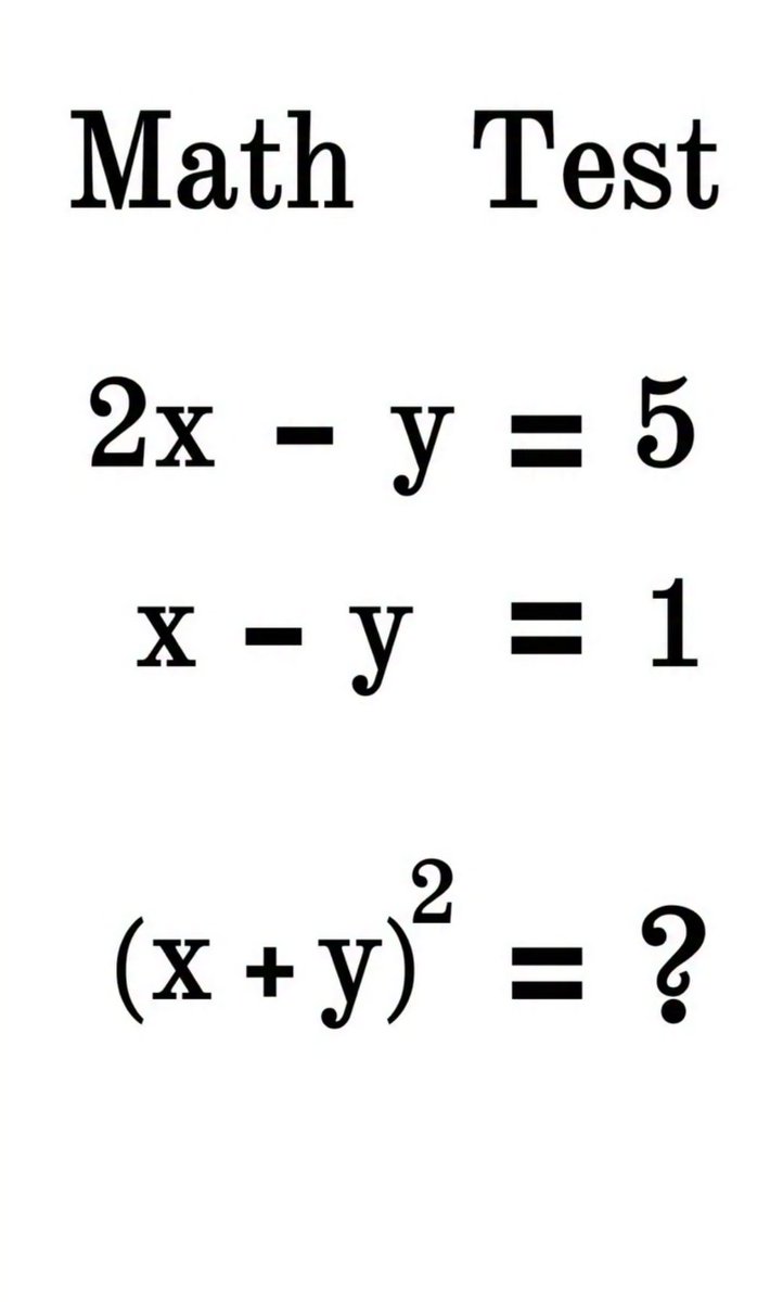 SolvingForZ's tweet image. Math Test 🤯 comment your answer 💯

#math #maths #mathematics #mathtest #mathquiz #physics #learn #learning #study #education #algebra #calculus #numbers #school #college