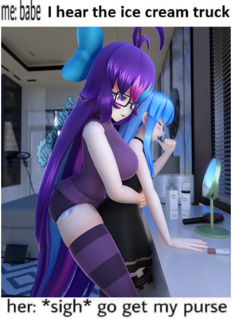 Saw this meme and wanted to remake it using MAGES. and <a href="/KiwiPoku/">KiwiPoku</a> 's OC, Sachiko

#ネプテューヌ #blender3d