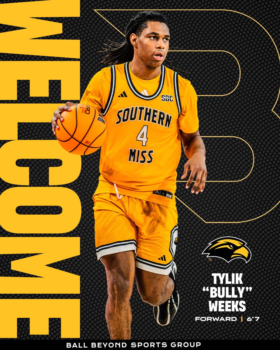 ballbeyondsprts's tweet photo. Built different. The Bully.

Welcome to the family, Tylik “Bully” Weeks.
One of the best Forwards in the country.

@TylikWeeks 

1st Team All Conference | 6’7” | 235 lbs | 19.7 PPG | Southern Miss

#BallBeyond #BallBeyondSportsGroup #TylikWeeks #TheBully #webuildfutures https://t.co/29z3kgnBJL