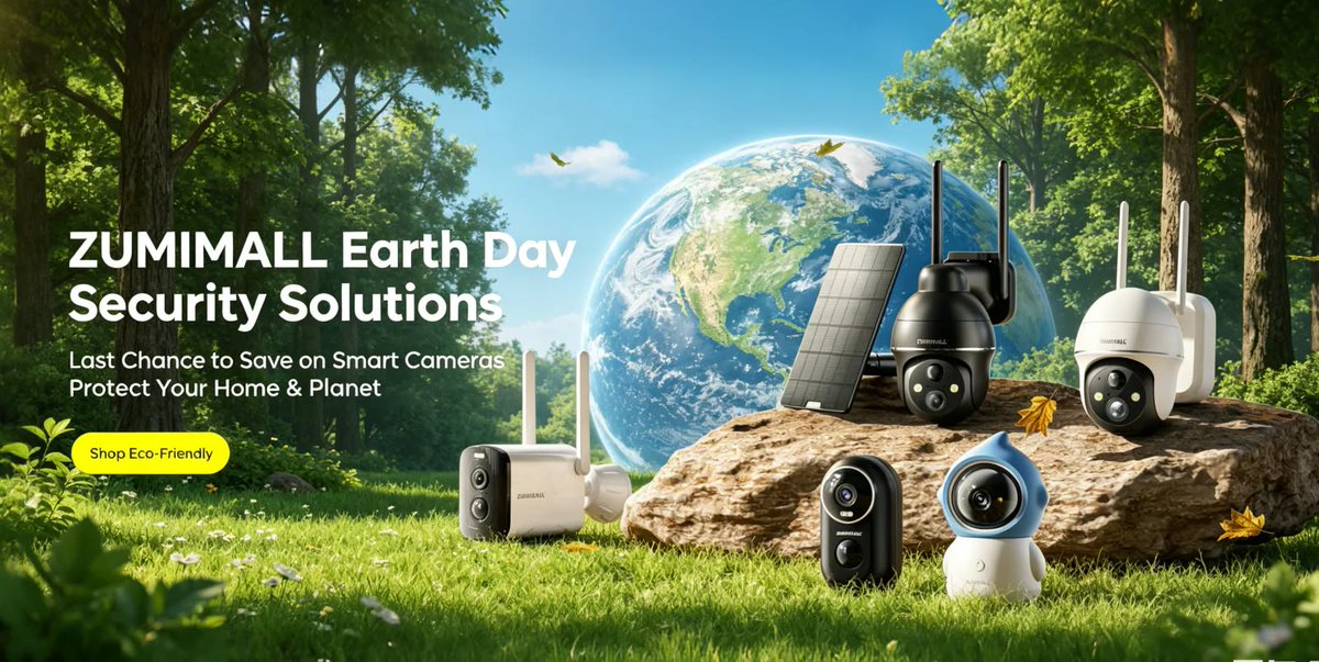 ZumimallCamera's tweet image. Celebrate #EarthDay with sustainable security! 🌿
Switch to solar-powered protection and save BIG: 💰 Up to 60% OFF➕ Extra 10% OFF 
Protect your home and the planet. 🌎
Join the sale: zumimall.com
#EcoFriendly #SolarPowered #HomeSafety #Green #EarthDay2026 #Deals