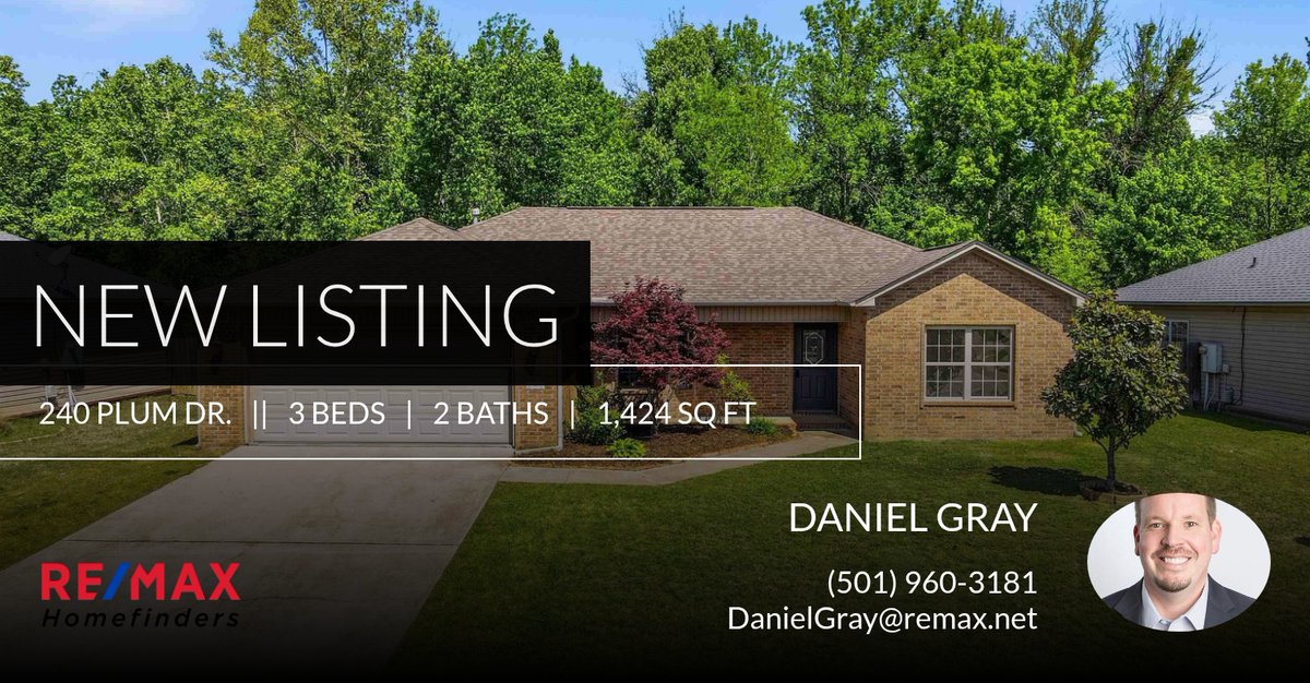 DanielGrayHomes's tweet photo. 📍 New Listing 📍 Take a look at this fantastic new property that just hit the market located at 240 Plum Dr. in Austin. Reach out here or at (501) 960-3181 for more information

Daniel Gray
Principal Broker
RE/MAX Homef... https://t.co/sSRkmNupdO https://t.co/W50Y0QmxIb