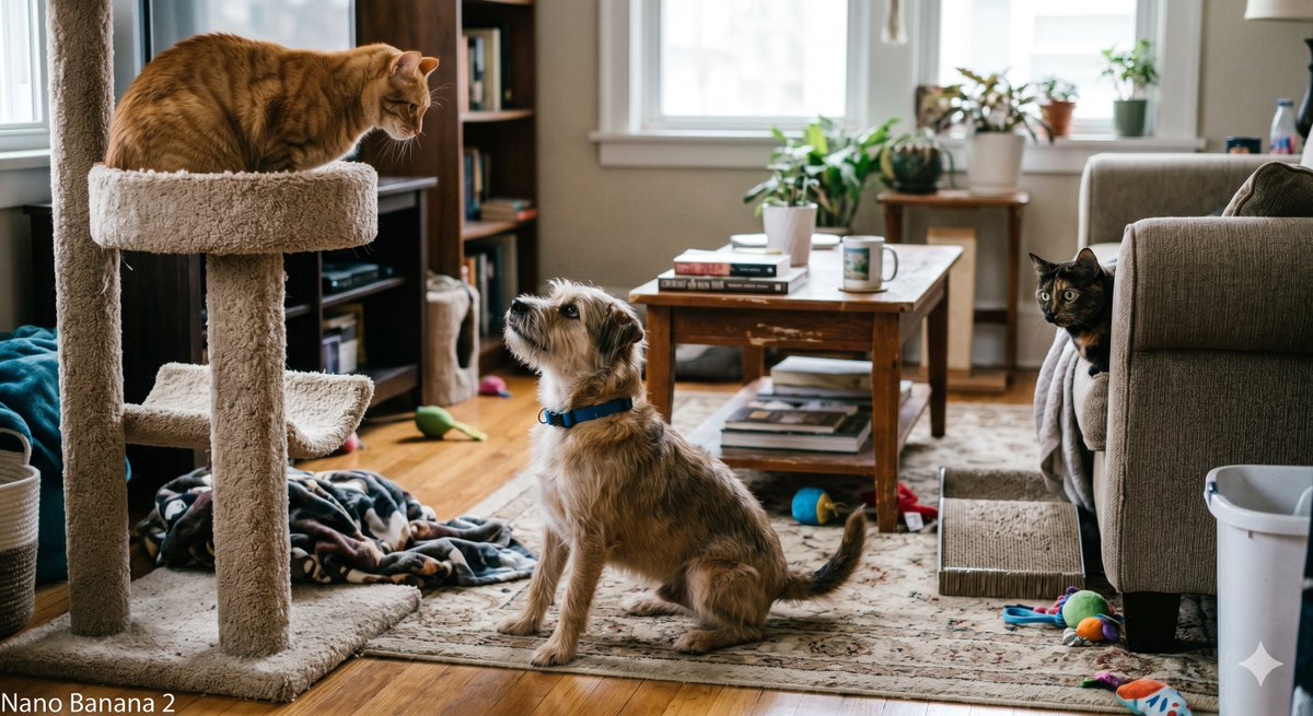 PixPrettyAI's tweet image. Which one got the vibe right? 👀
ChatGPT Images 2.0 or Gemini Nano Banana 2?

✏️"Show a scene of a complex relationship between two cats and one dog"

#ChatGPTImages2 #ChatGPT