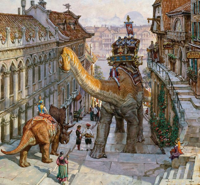 AstroWyrm_'s tweet photo. @Alphons63 arguably dinotopia by james gurney maybe? also you could argue that paleo art is "fantasy" since its not technically reaaaal. Paleorex is one that does hyperrealistic dinosaur 2d art, its truly indistinguishable from reality https://t.co/3dJKoPjAMa
