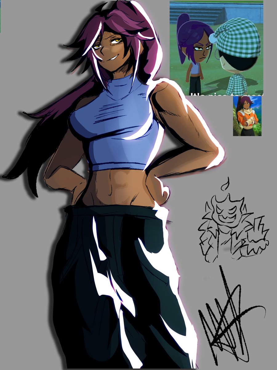 Masamoora's tweet photo. 15 minute Yoruichi doodle from earlier https://t.co/LOycVP2FKk
