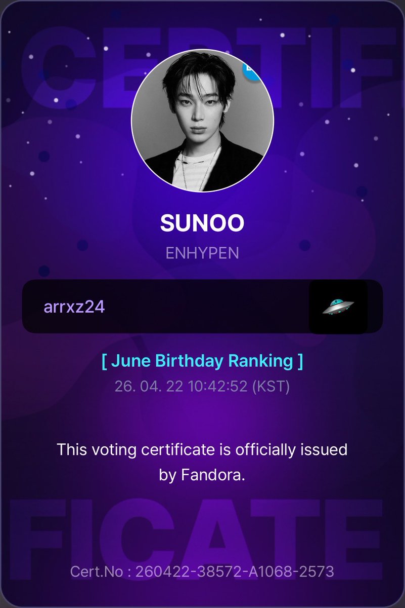 4 more hours to go!! Don’t forget to vote and widen the gap for sunoo in the june birthday ranking poll on FANDORA, everyone~

#SUNOO 🌸💛 🍀