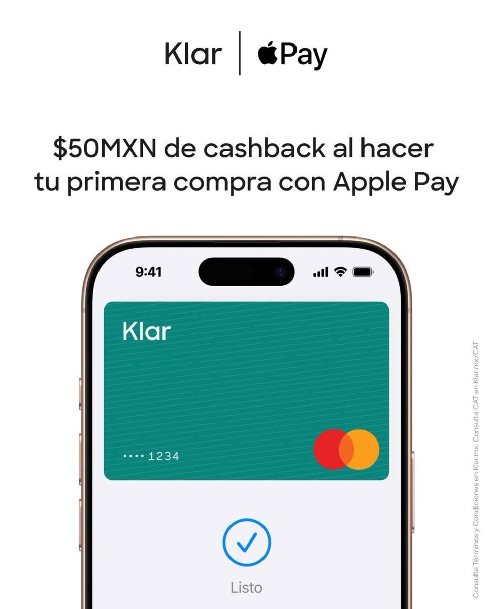 InversionesAld's tweet photo. 🍎 @klar_mx lanzó una promo con $50 de cashback al realizar tu primera compra usando Apple Pay.
💬 ¿Saben si hay monto mínimo?
#klar #sofipo #applepay #cashback https://t.co/vku1CzkxPt