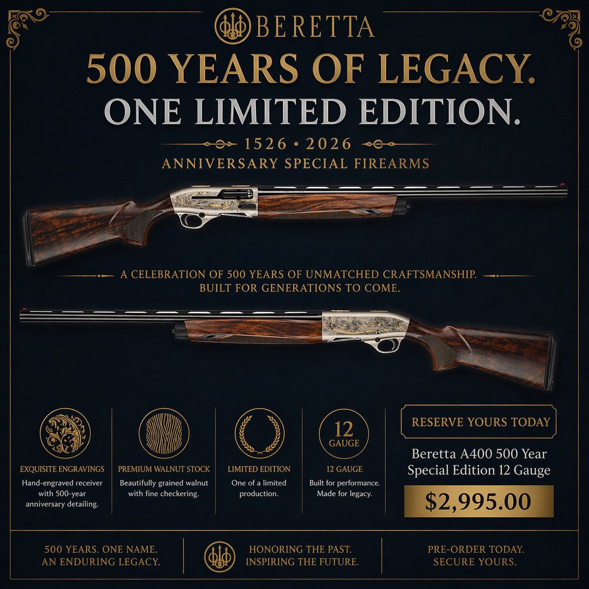 BullseyeNorth's tweet photo. Coming soon...Pre-Order yours today...PRE-ORDER ETA: expected to be received at Bullseye by Mid-June 2026. Not available for layaway. Payment must be made in full. #canada #anniversary #gunstore #berreta 🇨🇦 https://t.co/gJk2UoL7gt https://t.co/HlvhUWlZhU