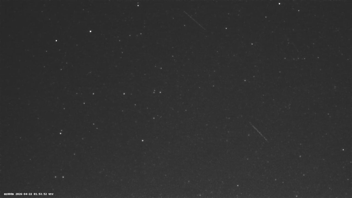 CamMeteor's tweet photo. Meteor detection 22.04.2026 01:53 UTC Station: DE000B https://t.co/DwNE0b91Ep