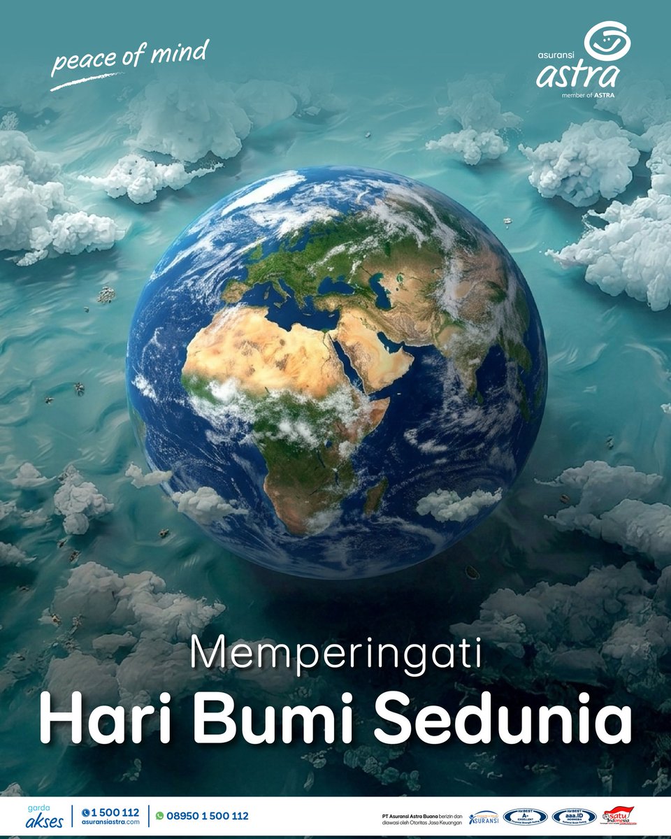 _AsuransiAstra's tweet image. Kita cuma punya satu rumah. 🌍
Dan bumi sudah memberi banyak, sekarang giliran kita untuk menjaga.

Selamat Hari Bumi. 💚

#AsuransiAstra #PeaceOfMind #HariBumi #EarthDay2026