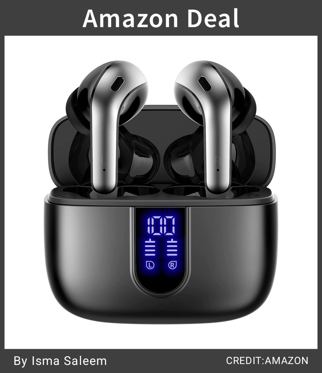 ismasaleemstyle's tweet image. 38% OFF #amazondeals 
TAGRY bluetooth headphones true wireless earbuds 60H playback LED power display earphones with wireless charging case
#Amazon #earbuds #headphones  #amazonfinds #founditonamazon #deals #DealAlert #dealoftheday 
#ad @amazon
🔗⬇️
amzn.to/3QqjMHR