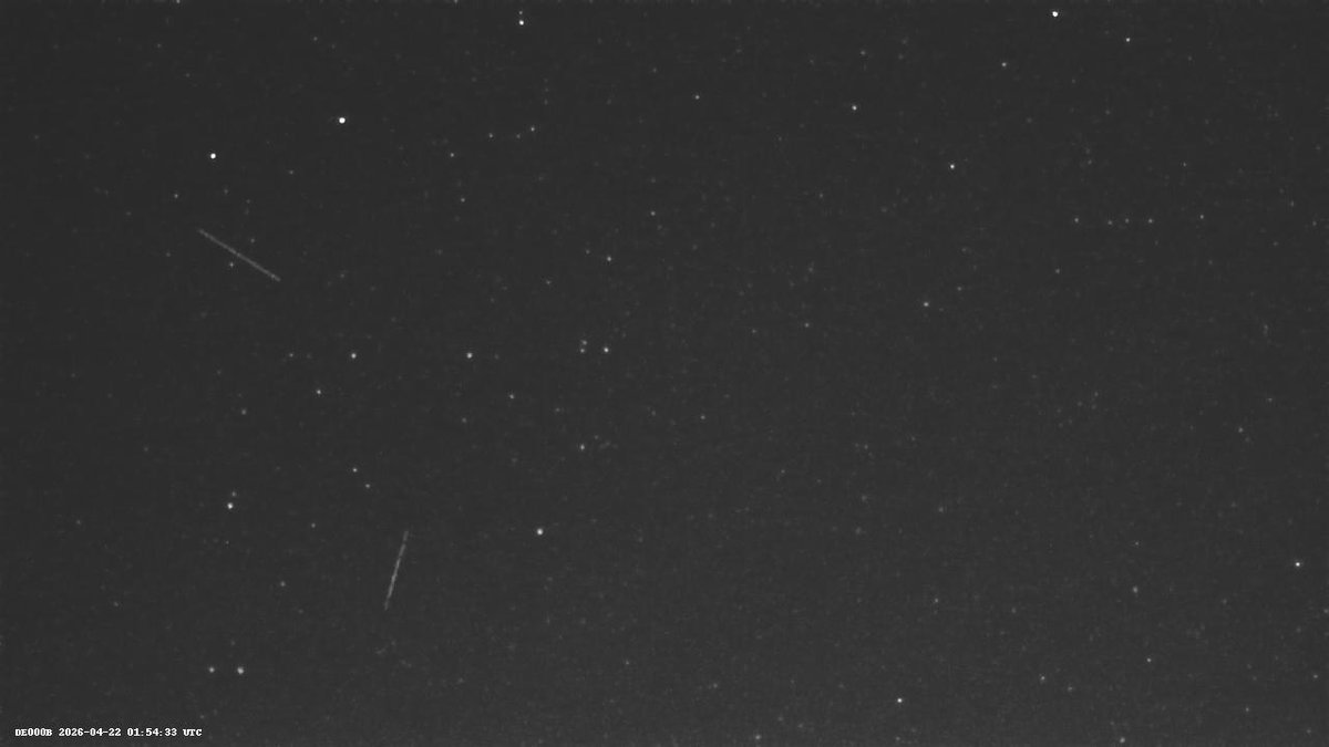 CamMeteor's tweet photo. Meteor detection 22.04.2026 01:54 UTC Station: DE000B https://t.co/5zOe0cNX2c